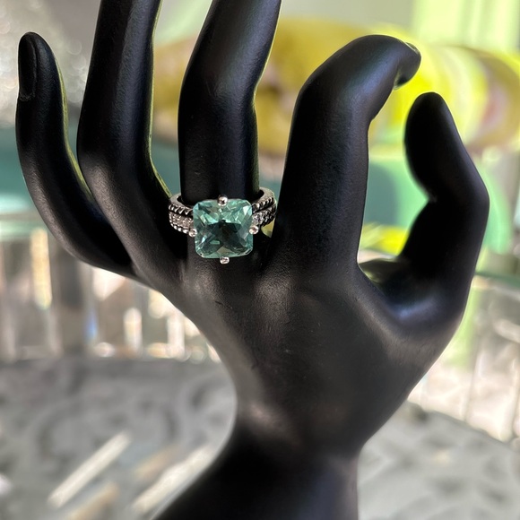 Lia Sophia Aquamarine Ring Sz 8 - Picture 2 of 3